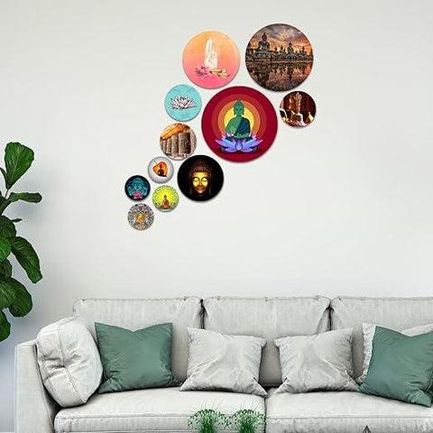 Designer MDF Wooden Wall Hanging for Home Decoration | Office | Gift | Wall Decor Hanging Items | Wall Art | Living Room | Bedroom (WPS_110NN), Pack of 11 Pieces - Decor Mantra 