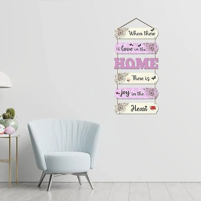 Home Quote Decorative MDF Wooden Wall Hanging for Living Room | Bedroom | Gifts | Wall Hanger for Home Decoration | Modern Artwork Decor Items (WH_6606N), Set of 6 - Decor Mantra 