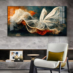 Crimson Elegance Glass Finish Horizontal Wall Art