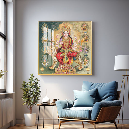 Celestial Grace Goddess Premium Acrylic Square Wall Art