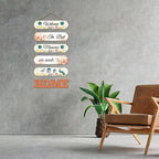 Home Quote Decorative Wall Art MDF Wooden Hanger for Living Room | Bedroom | Gifts | Wood Hangers Decoration | Modern Decor Items | Artworks Hangings (WH_6610N), Set of 6 - Decor Mantra 