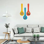 Madhubani Art Wooden Wall Hanger For Home | Office | Living Room | Gift | Modern Decoration Items | Kitchen Wall Decor | Home Decor Hanging Items (Wh 5010Nn), Set Of 3-33.02 Cm - Decor Mantra 