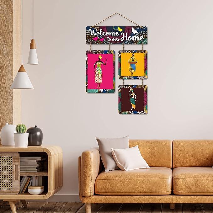 Welcome To Our Home Decorative Wall Art Mdf Wooden Hanging For Living Room | Bedroom | Home Decor | Office | Gift | Quotes Items House Decoration |(Wh_6505N) - Decor Mantra 
