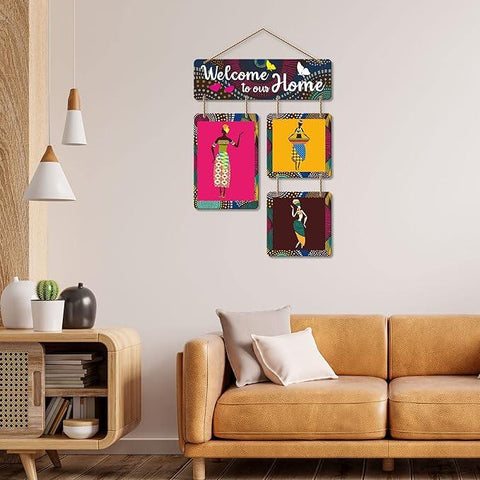 Welcome To Our Home Decorative Wall Art Mdf Wooden Hanging For Living Room | Bedroom | Home Decor | Office | Gift | Quotes Items House Decoration |(Wh_6505N) - Decor Mantra 