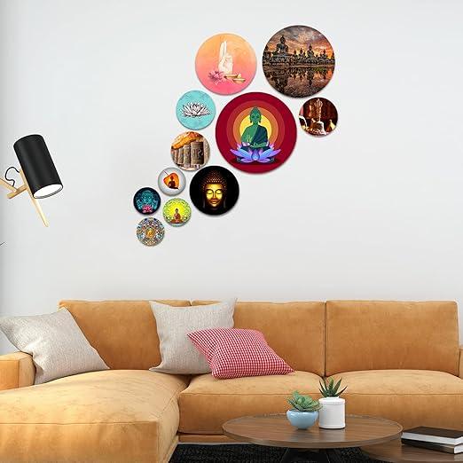 Designer MDF Wooden Wall Hanging for Home Decoration | Office | Gift | Wall Decor Hanging Items | Wall Art | Living Room | Bedroom (WPS_110NN), Pack of 11 Pieces - Decor Mantra 