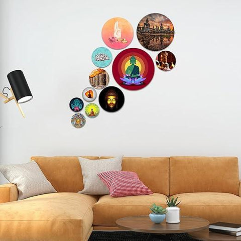 Designer MDF Wooden Wall Hanging for Home Decoration | Office | Gift | Wall Decor Hanging Items | Wall Art | Living Room | Bedroom (WPS_110NN), Pack of 11 Pieces - Decor Mantra 