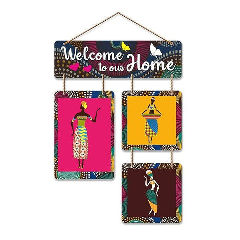 Welcome To Our Home Decorative Wall Art Mdf Wooden Hanging For Living Room | Bedroom | Home Decor | Office | Gift | Quotes Items House Decoration |(Wh_6505N) - Decor Mantra 