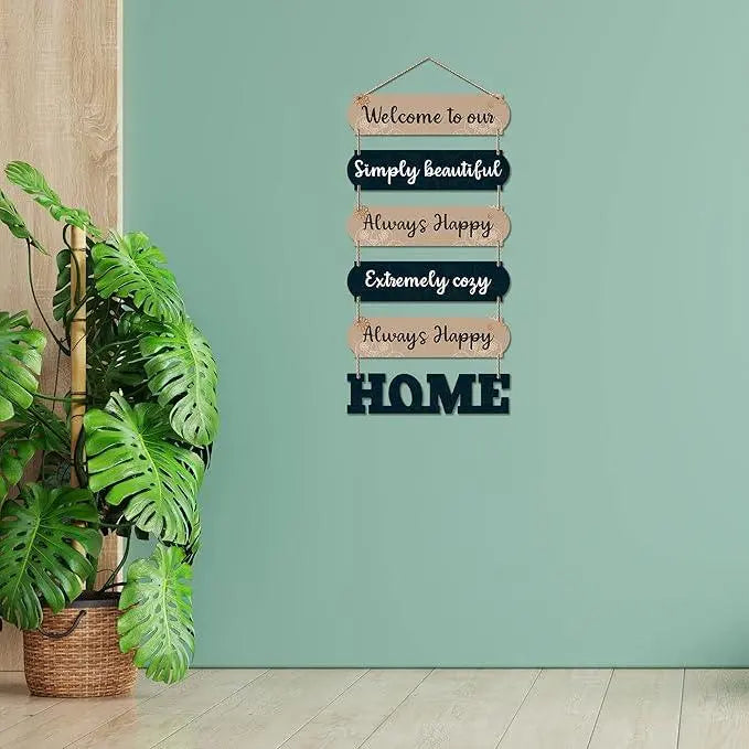 Home Quote Decorative Wall Art MDF Wooden Wall Hanger for Living Room | Bedroom | Gifts | Home Decoration | Modern Decor Items | Artworks Wall Hangings Ornaments (WH_6609N), Set of 6 - Decor Mantra 