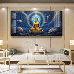 Celestrial Buddha Glass Finish Horizontal Wall Art
