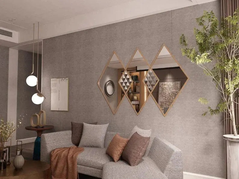 Geometricl Designer Wall Mounted Vanity Mirror - Decor Mantra 