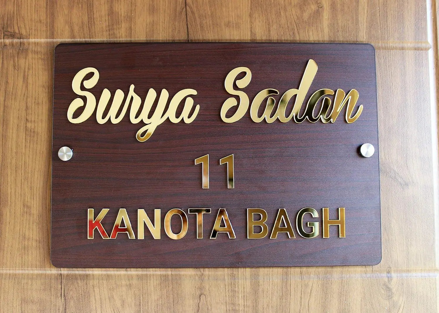 Home Door Name Plate with Golden - Decor Mantra 