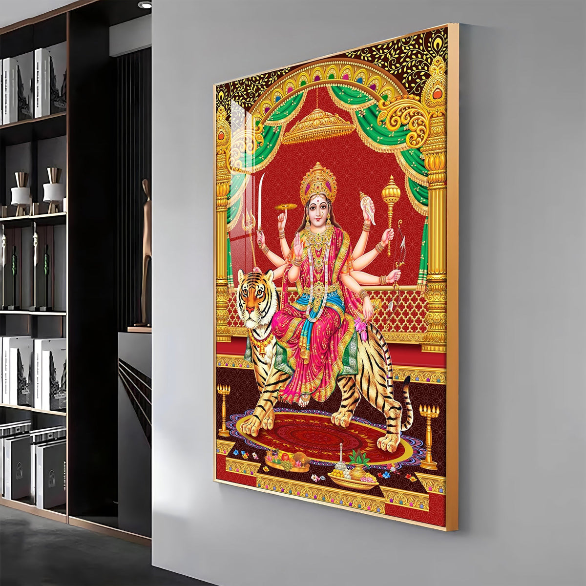 Divine Resonance Of Maa Durga Premium Acrylic Vertical Wall Art