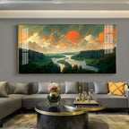 Nature Peaceful Glass Finish Horizontal Wall Art