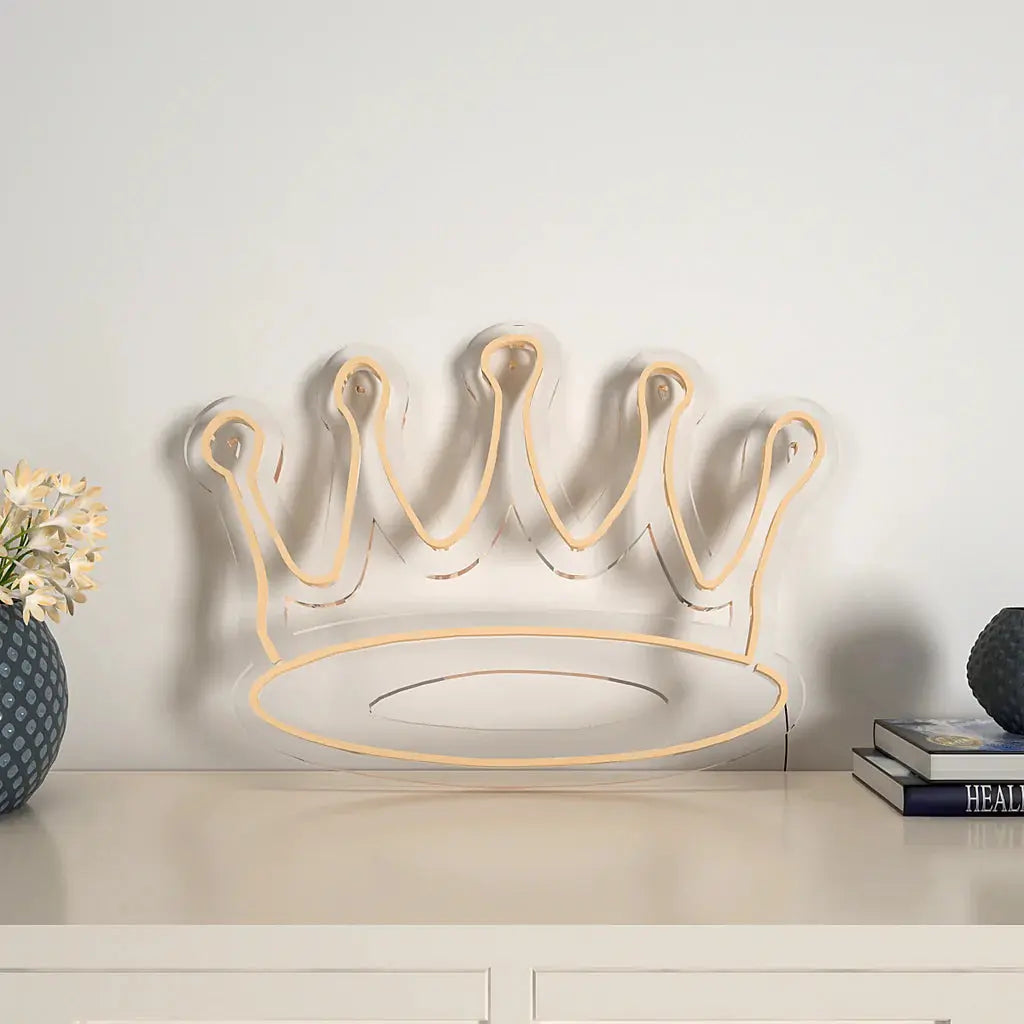 Queen Crown Design Warm LED Neon Light DECORMANTRA