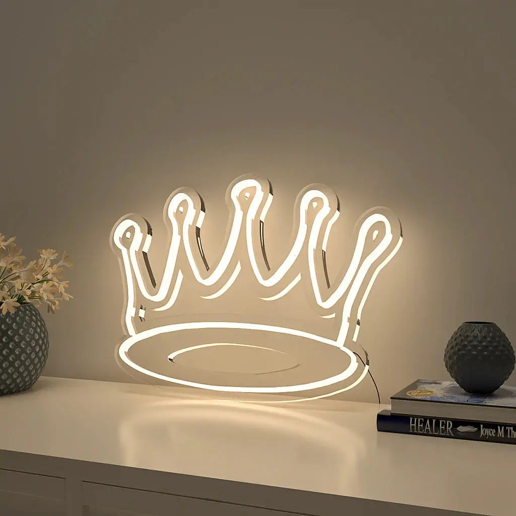 Queen Crown Design Warm LED Neon Light DECORMANTRA