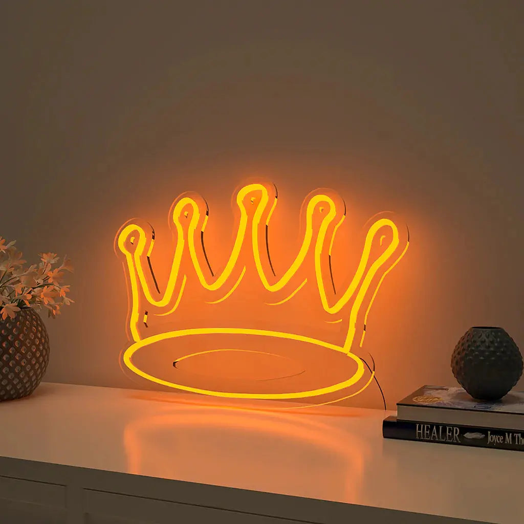 Queen Crown Design Warm LED Neon Light DECORMANTRA