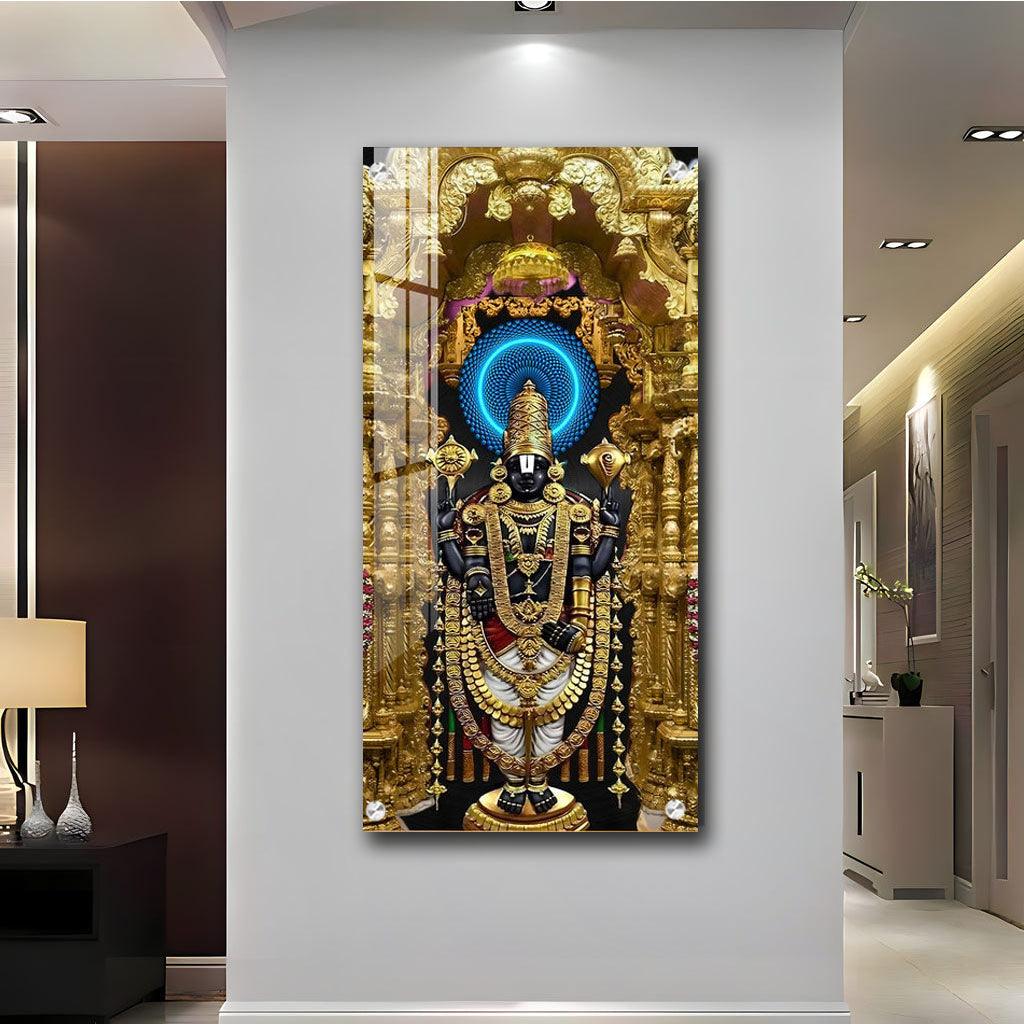 Graceful Shree Venkateswara Swamy Premium Acrylic Vertical Wall Art - Decor Mantra 