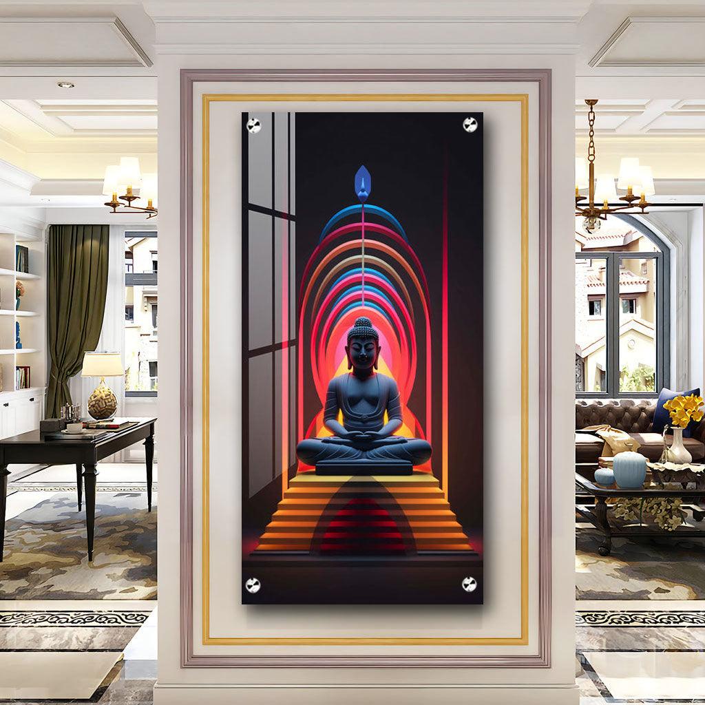 The Forceful Buddha Premium Acrylic Vertical Wall Art - Decor Mantra 