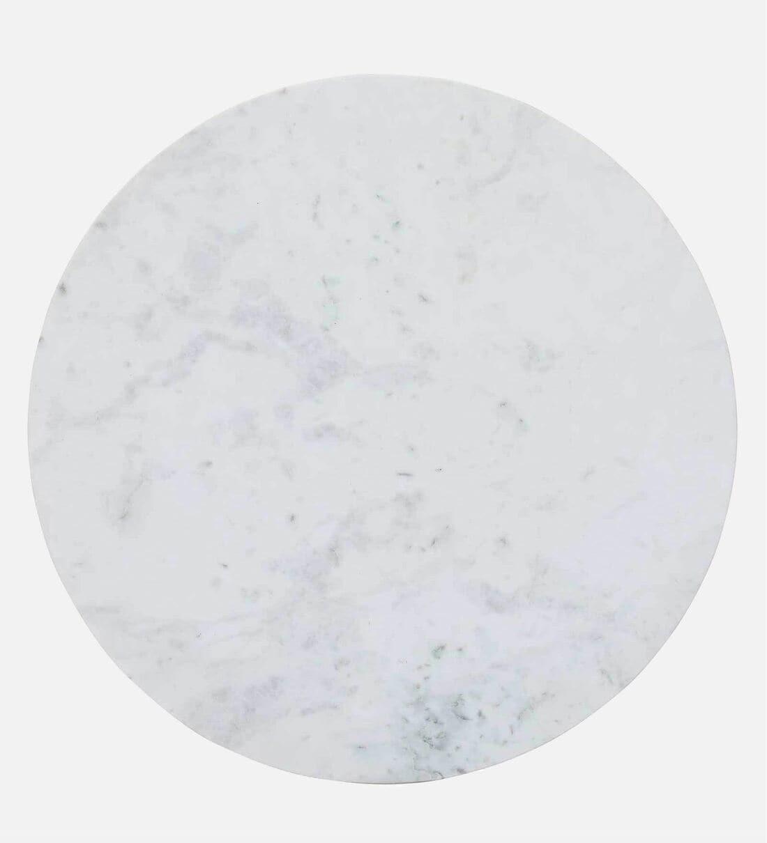 Round Coffee Table with Brass Finish and Marble Top - Decor Mantra 