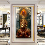 Premium Quality Vertical Acrylic Wall Art of Sankatmochan Hanuman - Decor Mantra 