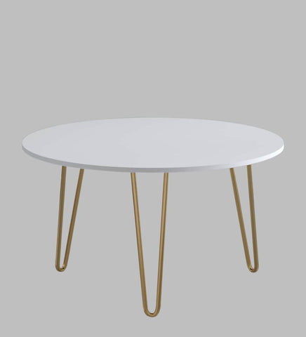 Coffee Table in Gold and White Metal Finish - Decor Mantra 