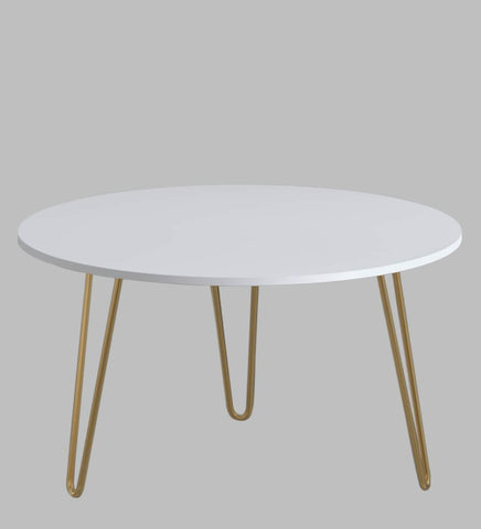 Coffee Table in Gold and White Metal Finish - Decor Mantra 