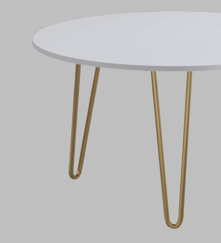 Coffee Table in Gold and White Metal Finish - Decor Mantra 