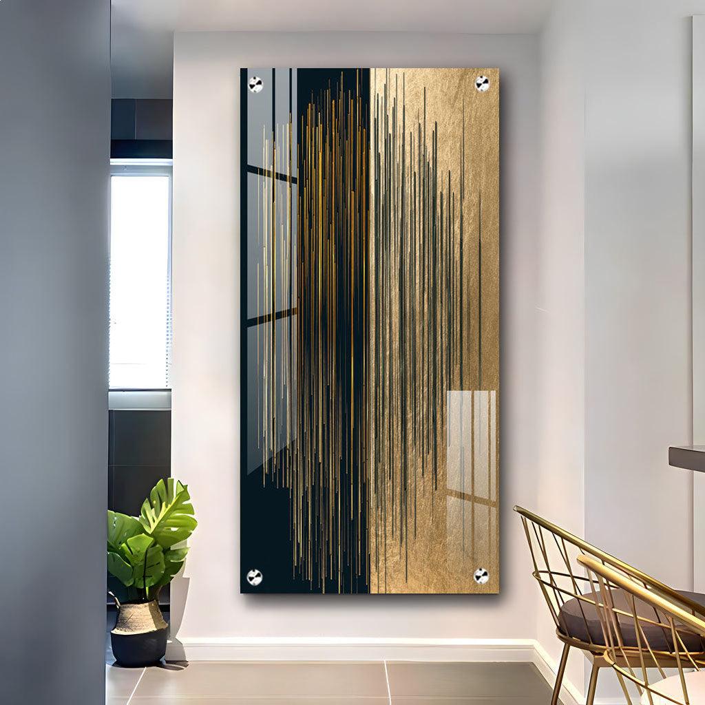 Black & Golden Textured Premium Vertical Acrylic Wall Art - Decor Mantra 