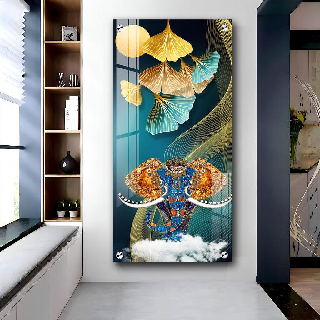 Jeweled Elephant Premium Vertical Acrylic Wall Art - Decor Mantra 