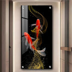 Premium Quality Vertical Acrylic Wall Art of Rare Lucky Fish - Decor Mantra 