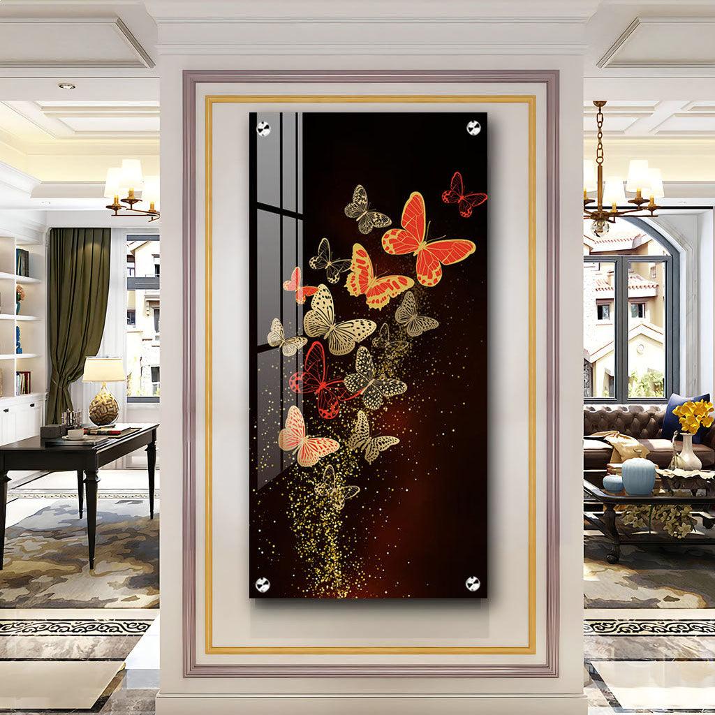 Premium Quality Vertical Acrylic Wall Art of Decorative Butterfly - Decor Mantra 