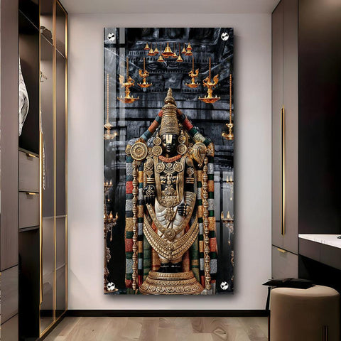Premium Vertical Wall Art of Lord Tirupati in Acrylic - Decor Mantra 