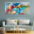 Abstract Colorful Bird and Spring Flower Canvas Wall Painting - Decor Mantra 