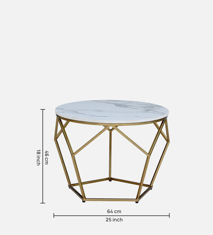 Metal Coffee Table with a Golden Base and Porcelain Surface - Decor Mantra 