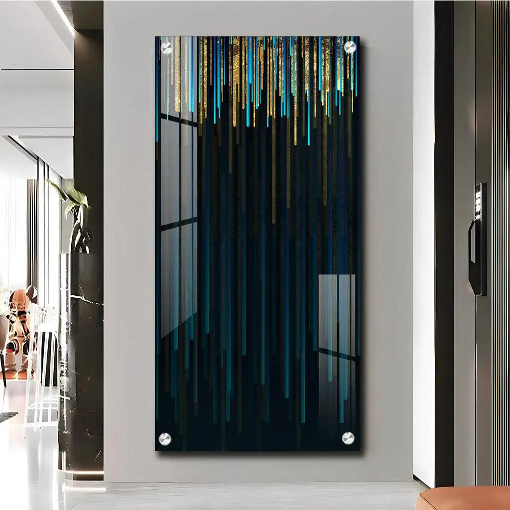 Modern Line Geometric Vertical Wall Art in Premium Acrylic - Decor Mantra 