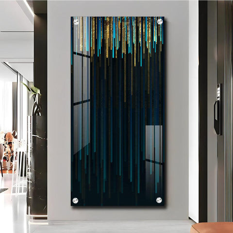 Modern Line Geometric Vertical Wall Art in Premium Acrylic - Decor Mantra 