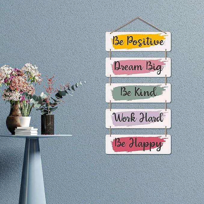 Welcome Home Quote Decorative Wall Art MDF Wooden Wall Hanger for Living Room | Bedroom | Gifts | Decorative Items for Home | Artworks Wall Hangings Ornaments (WH_6206N) (Multi 6) - Decor Mantra 