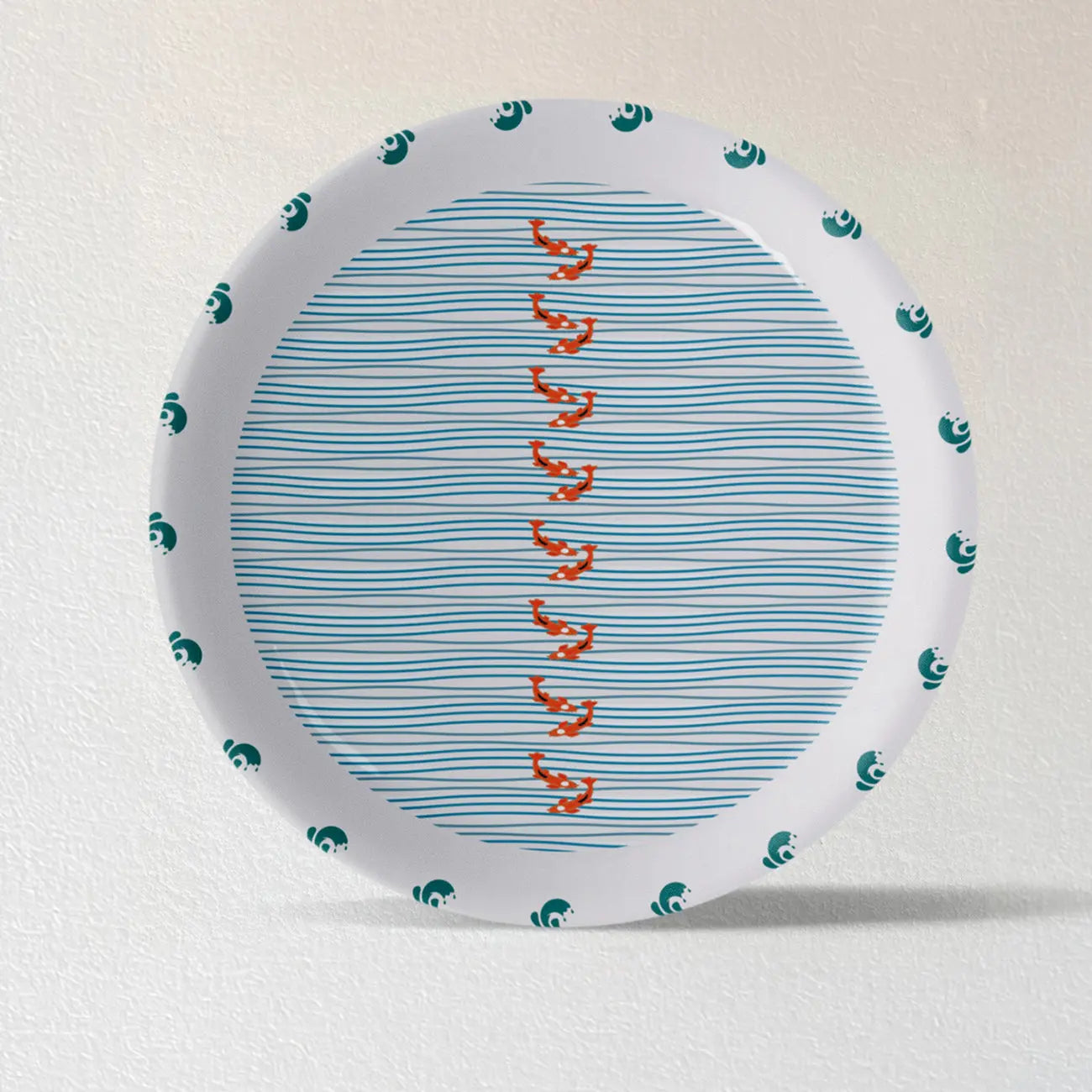 Sea-Inspired symmetry fish Abstract Art Collection Porcelain Wall Plate - Harshita Craft
