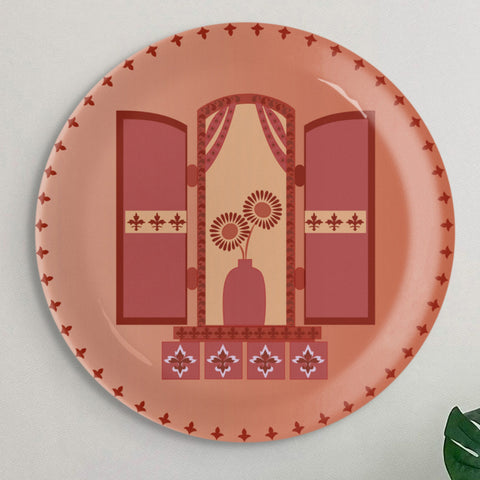 Vibrant Bohemian Art for Spaces collage porcelain plate Set of 4