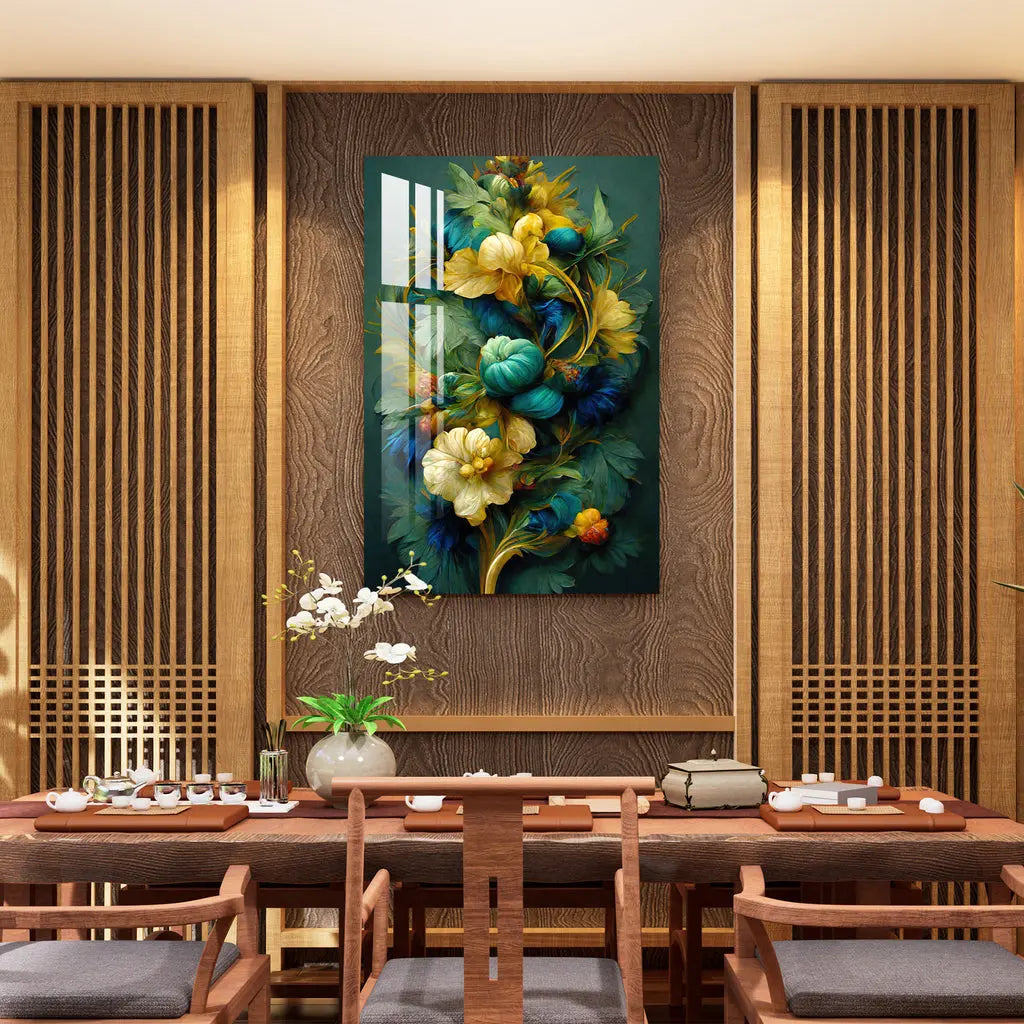 Shades of Green & Yellow Acrylic Wall Art DECORMANTRA