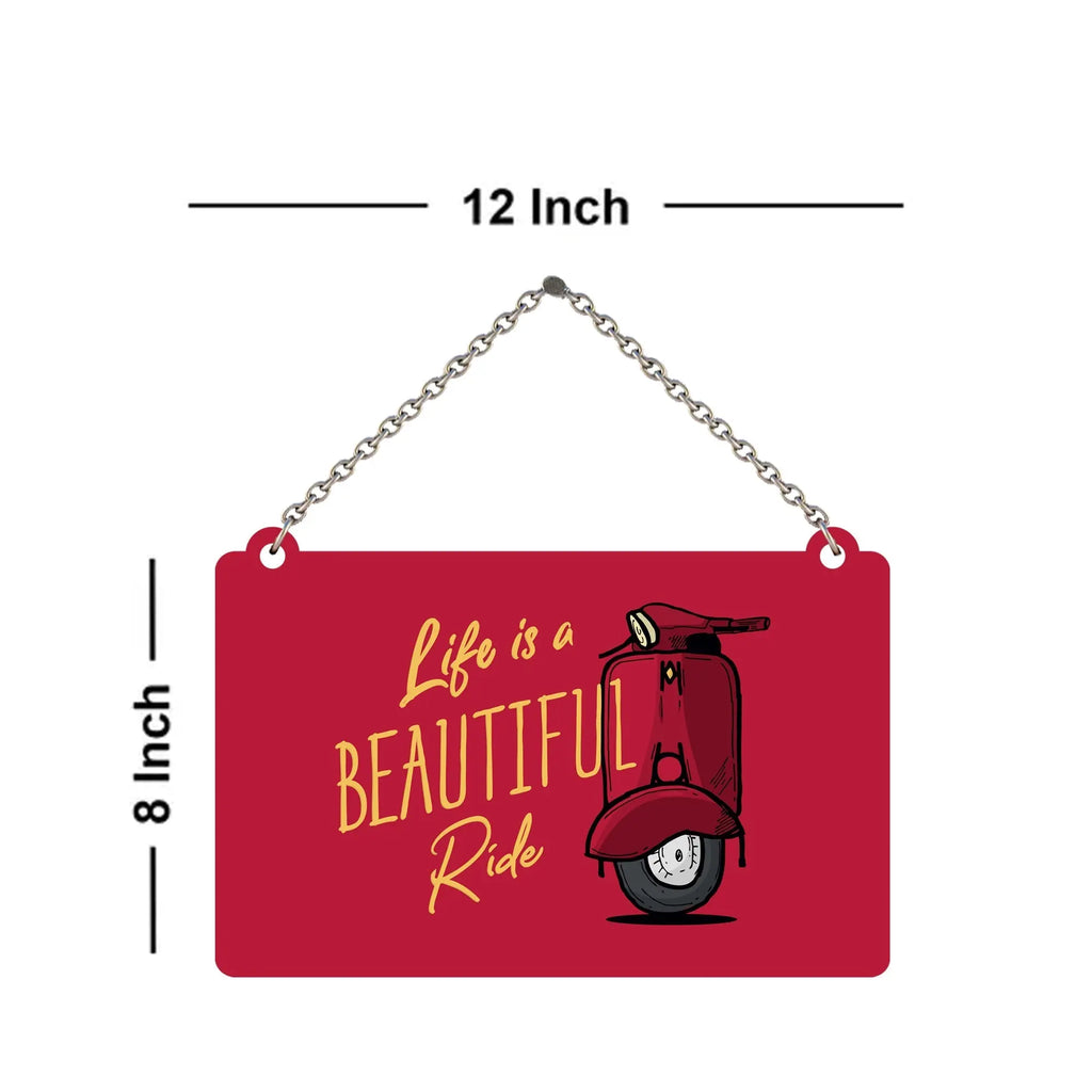 Beatiful Ride Quote Wooden Wall Hanger for Home|Office|Living Room - Harshita Craft