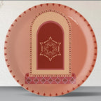 Vibrant Bohemian Art for Spaces window inscribed porcelain plate - Harshita Craft