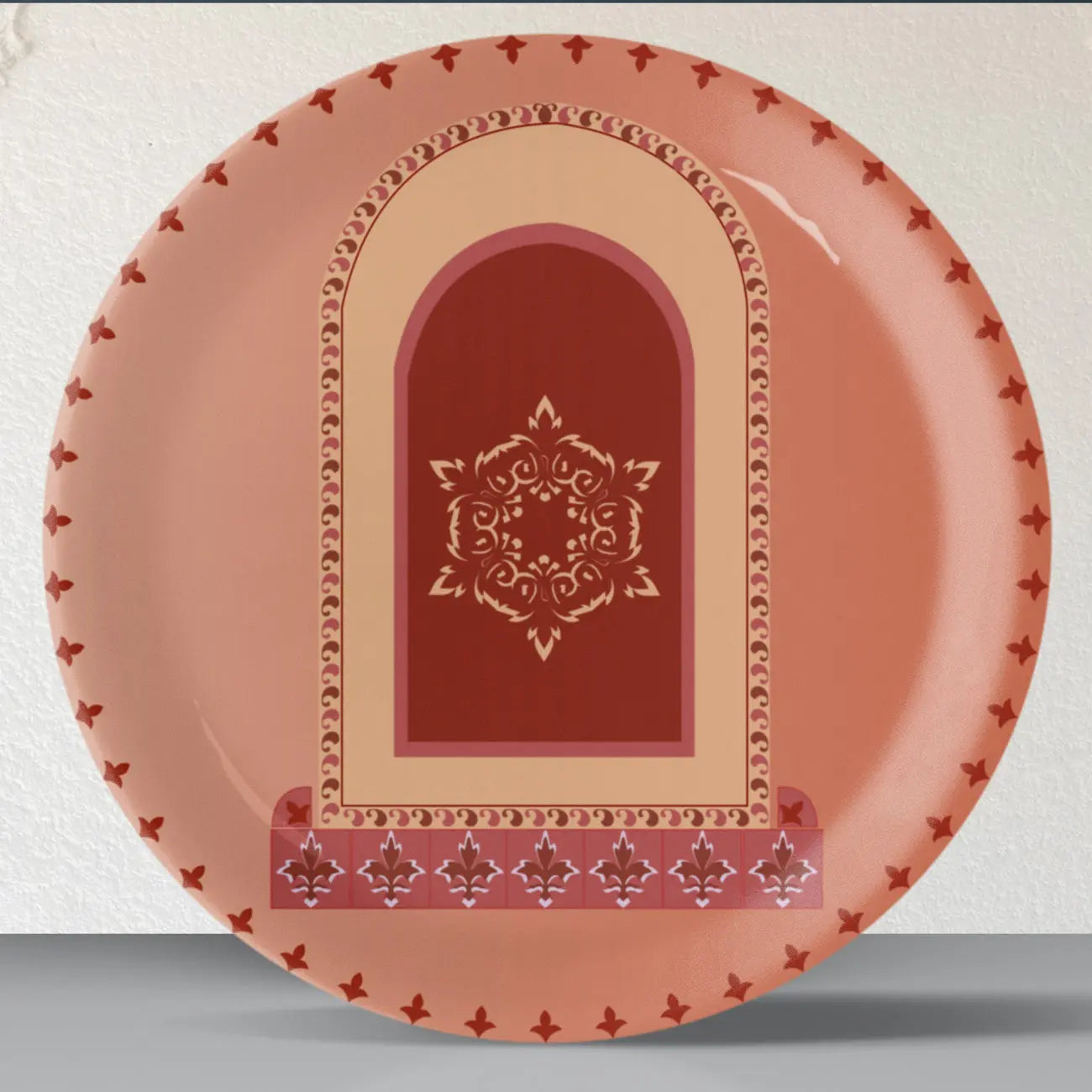 Vibrant Bohemian Art for Spaces window inscribed porcelain plate - Harshita Craft