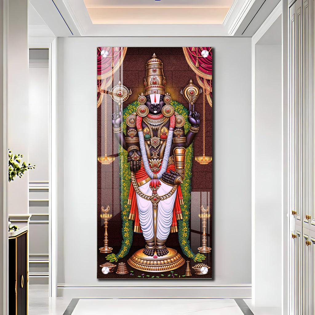 Lord Venkateswara Tirupati Balaji Vertical Wall Art in Premium Acrylic - Decor Mantra 