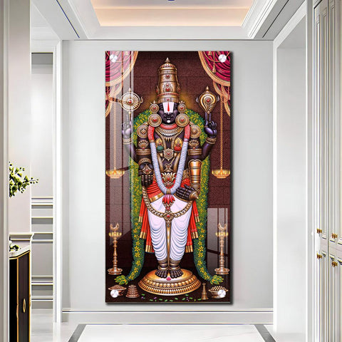 Lord Venkateswara Tirupati Balaji Vertical Wall Art in Premium Acrylic - Decor Mantra 