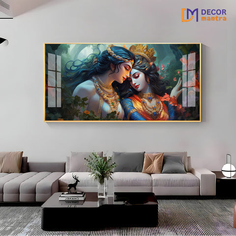 Divine Luster Painting of Radha Krishna Acrylic Painting