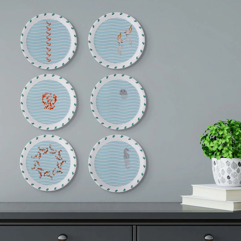 Sea-Inspired symmetry fish Abstract Art Collection Porcelain Wall Plate - Harshita Craft