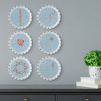 Sea-Inspired symmetry fish Abstract Art Collection Porcelain Wall Plate - Harshita Craft