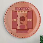 Vibrant Bohemian Art for Spaces collage porcelain plate Set of 4 - Harshita Craft