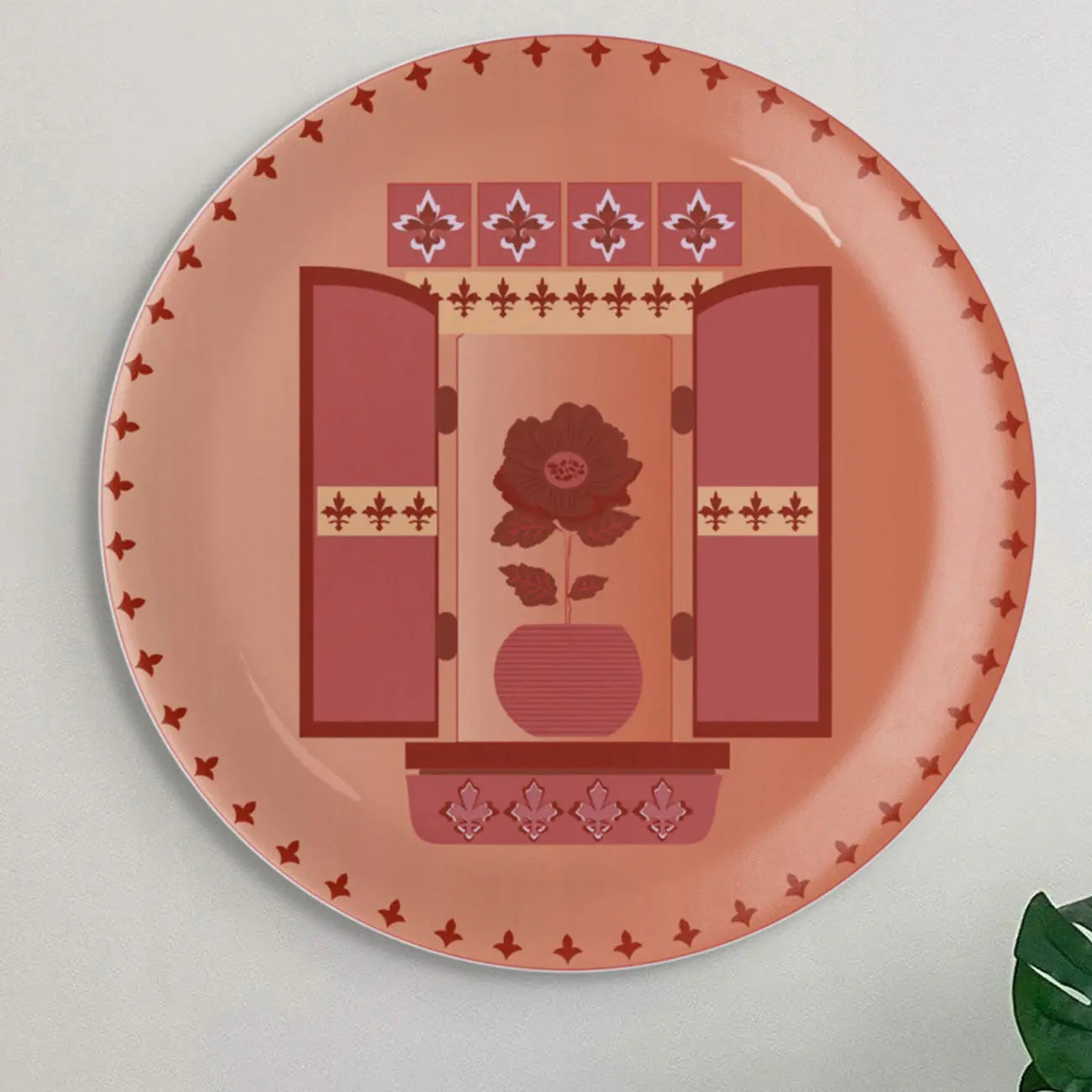 Vibrant Bohemian Art for Spaces collage porcelain plate Set of 4 - Harshita Craft